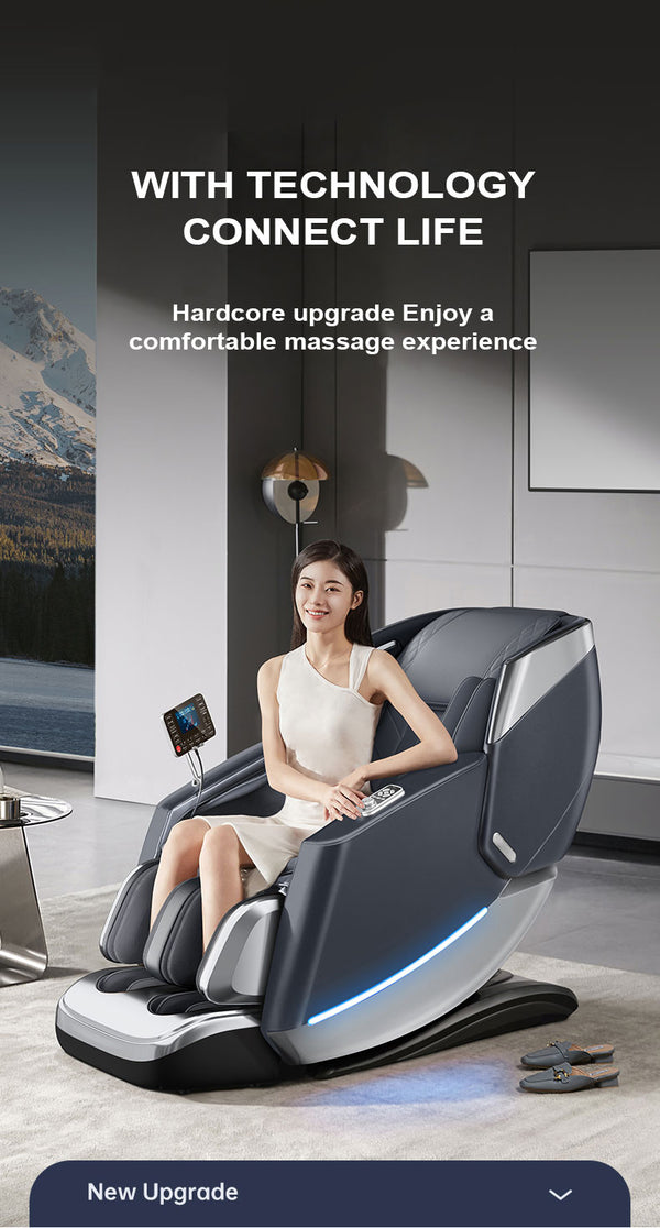 VD 18-Program Full-Body Massage Chair With Heat & Long SL Track Beige Colour