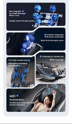 VD 18-Program Full-Body Massage Chair With Heat & Long SL Track Beige Colour