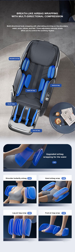 VD 18-Program Full-Body Massage Chair With Heat & Long SL Track Beige Colour