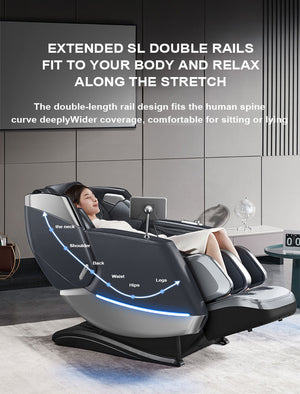 VD 18-Program Full-Body Massage Chair With Heat & Long SL Track Beige Colour