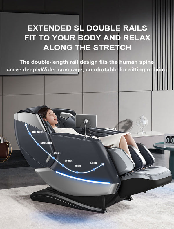 VD 18-Program Full-Body Massage Chair With Heat & Long SL Track Beige Colour