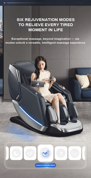 VD 18-Program Full-Body Massage Chair With Heat & Long SL Track Beige Colour