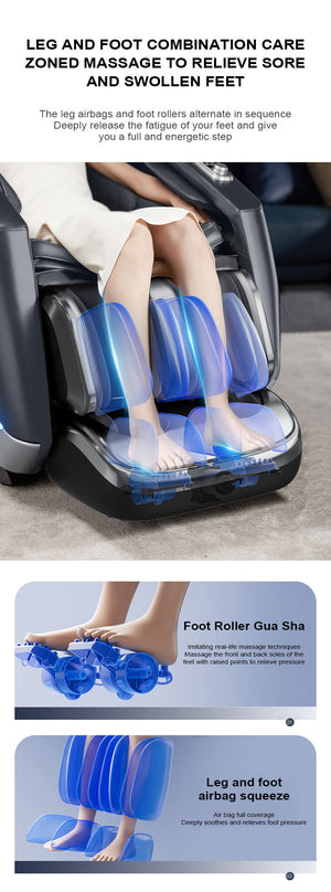 VD 18-Program Full-Body Massage Chair With Heat & Long SL Track Beige Colour