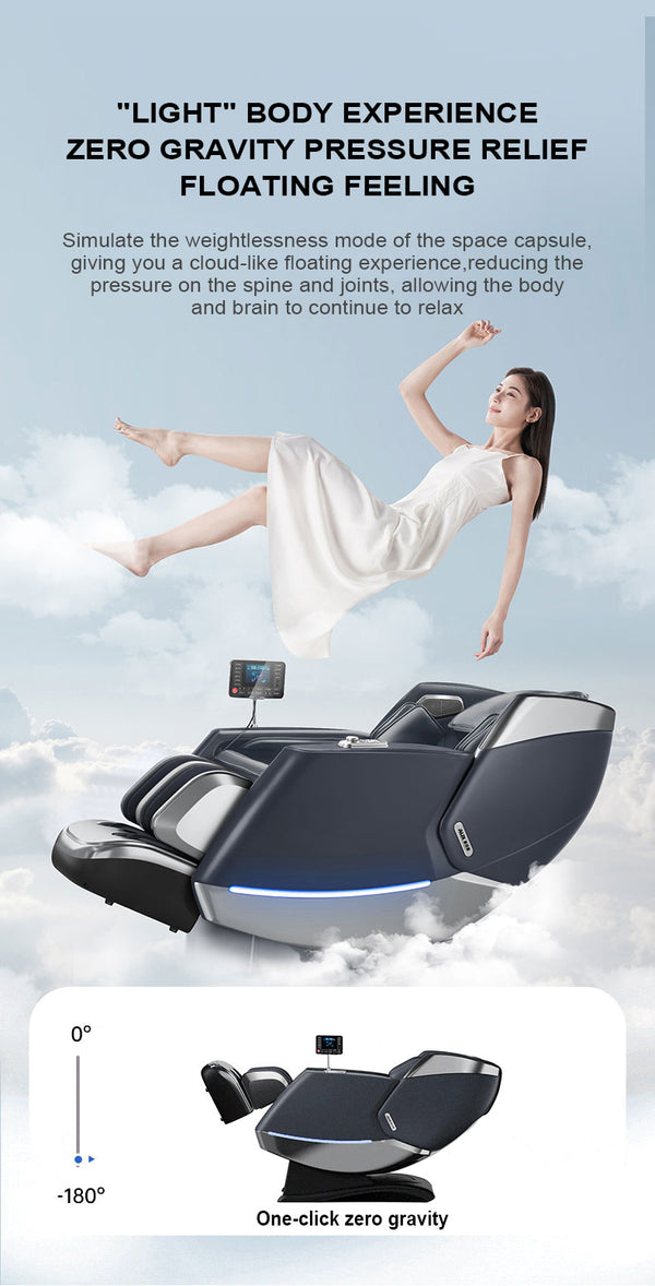 VD 18-Program Full-Body Massage Chair With Heat & Long SL Track Beige Colour