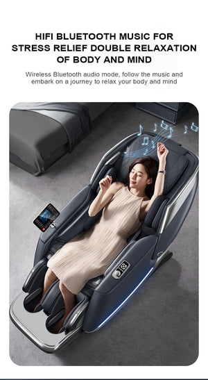 VD 18-Program Full-Body Massage Chair With Heat & Long SL Track Beige Colour