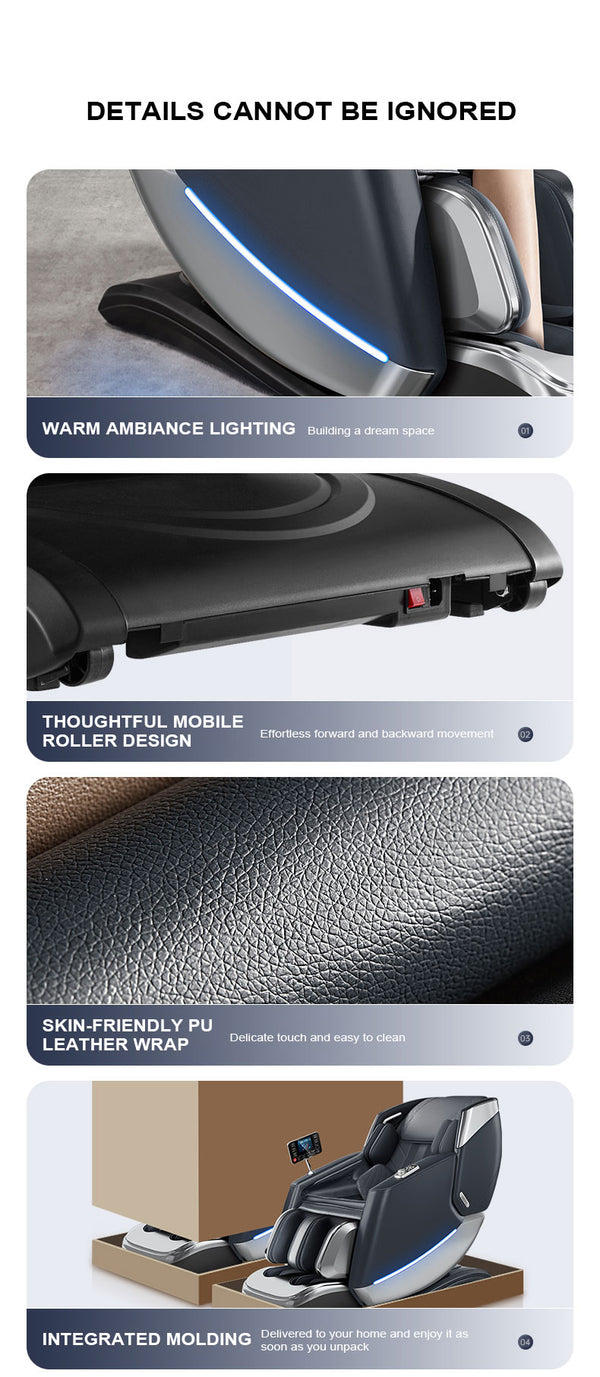 VD 18-Program Full-Body Massage Chair With Heat & Long SL Track Beige Colour