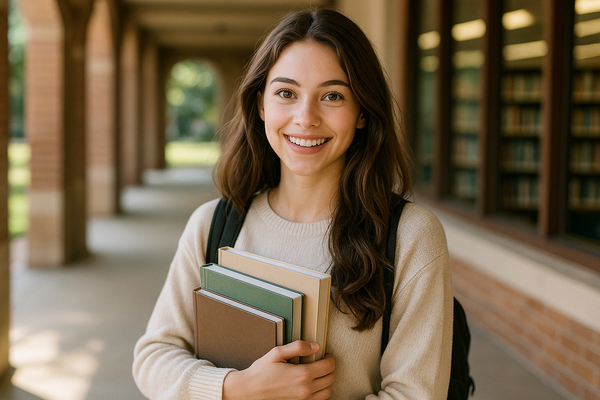 beautiful young student girl