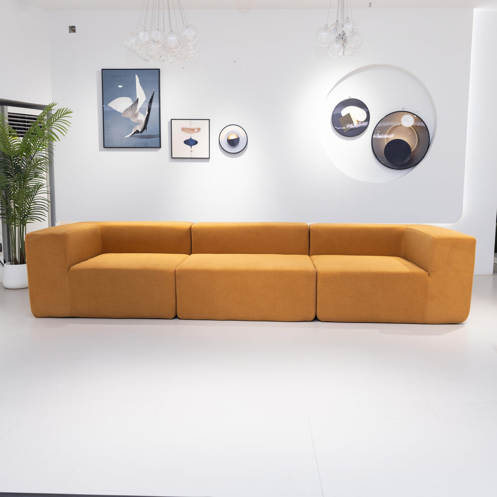 Luca Three Seater Modular Lounge - Golden Brown