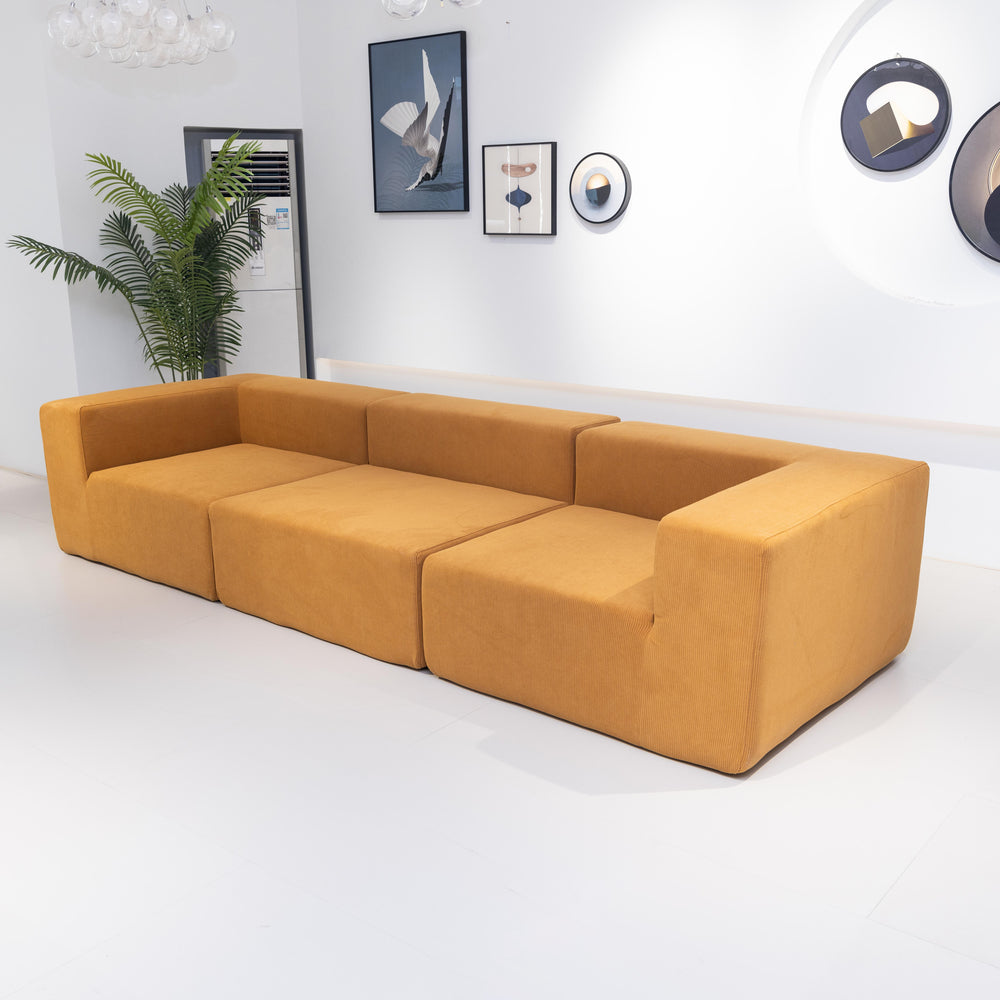 Luca Three Seater Modular Lounge - Golden Brown