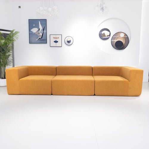 Luca Three Seater Modular Lounge - Golden Brown