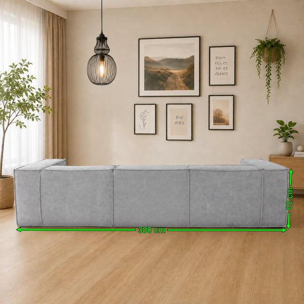 Sofia 3 Seater Modular Sofa – Soft Grey Designer Lounge for Modern Sydney Homes