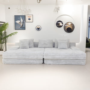 Martina Soft & Fluffy Plush Three Seater Sofa Bed