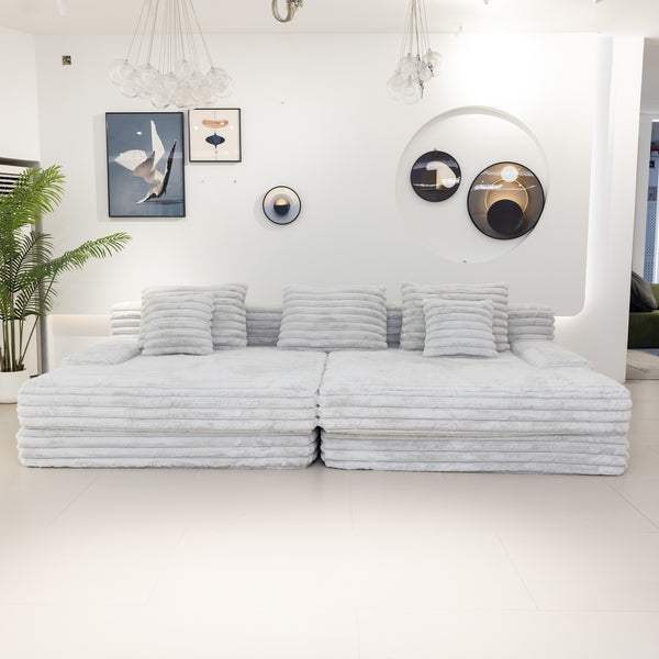 Martina Soft & Fluffy Plush Three Seater Sofa Bed