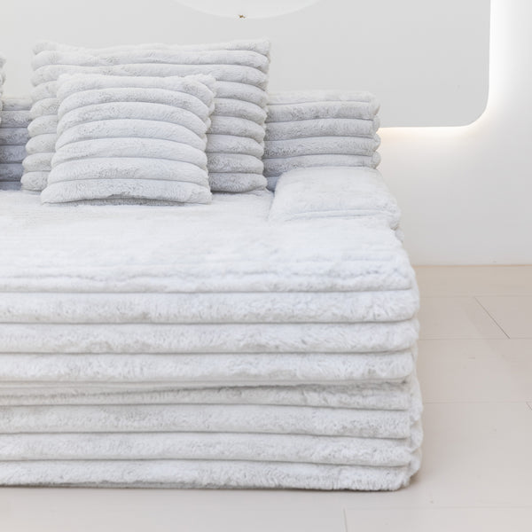 Martina Soft & Fluffy Plush Three Seater Sofa Bed