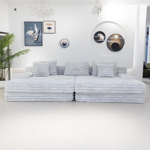 Martina Soft & Fluffy Plush Three Seater Sofa Bed