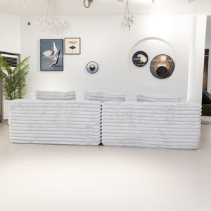 Martina Soft & Fluffy Plush Three Seater Sofa Bed