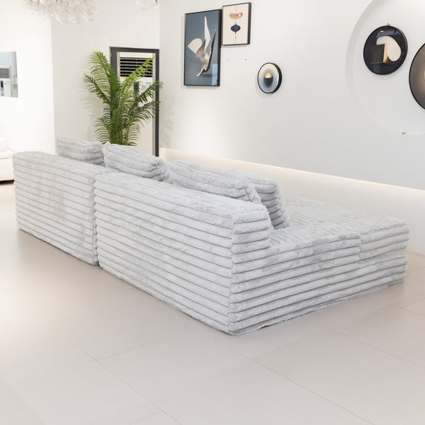 Martina Soft & Fluffy Plush Three Seater Sofa Bed