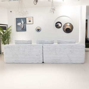 Martina Soft & Fluffy Plush Three Seater Sofa Bed