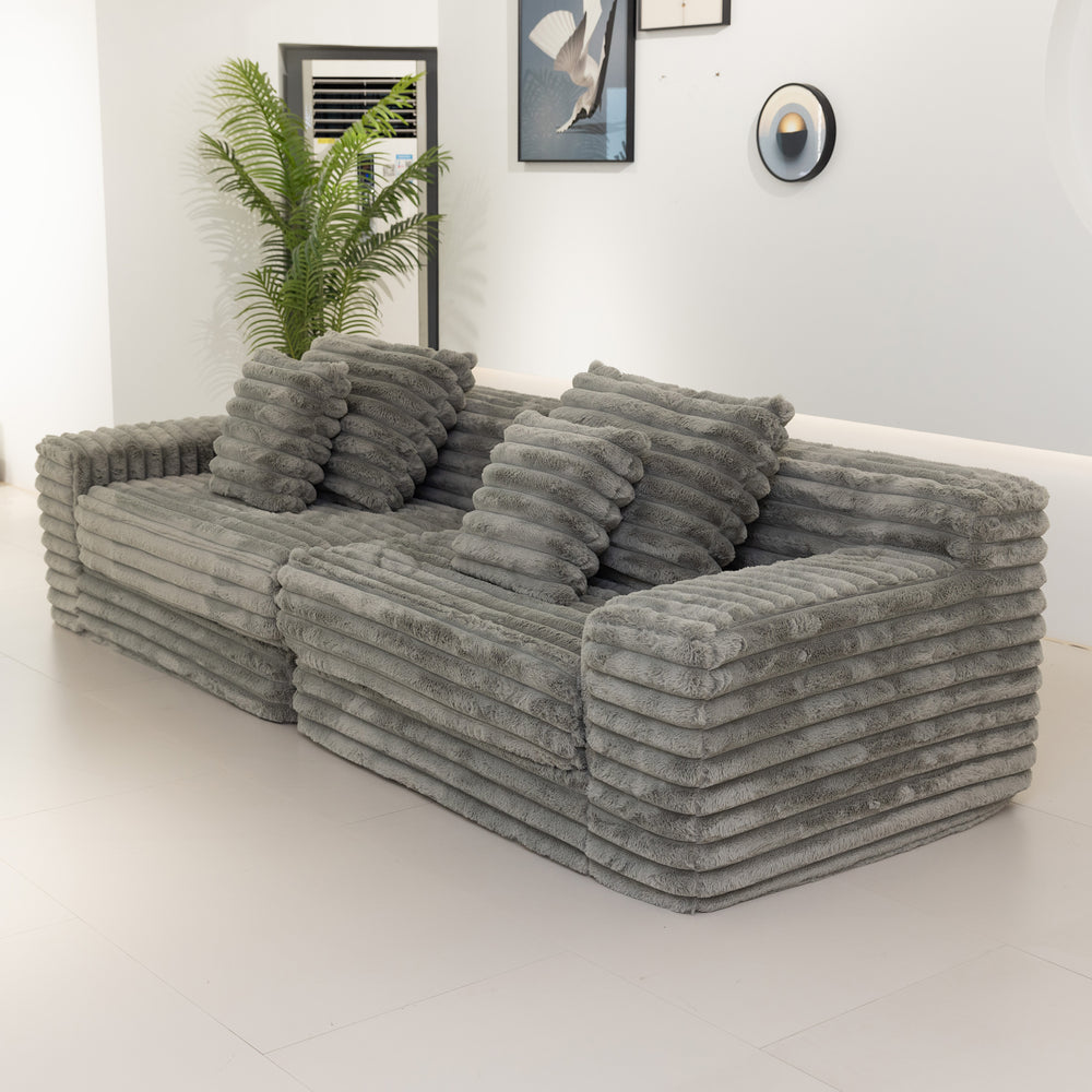 Martina Soft & Fluffy Plush Two Seater Sofa Bed