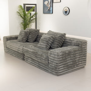 Martina Soft & Fluffy Plush Two Seater Sofa Bed