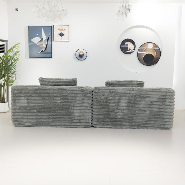 Martina Soft & Fluffy Plush Two Seater Sofa Bed