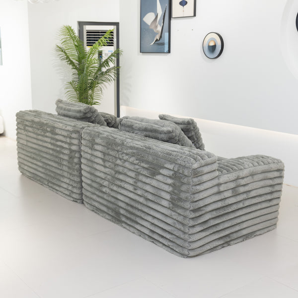 Martina Soft & Fluffy Plush Two Seater Sofa Bed