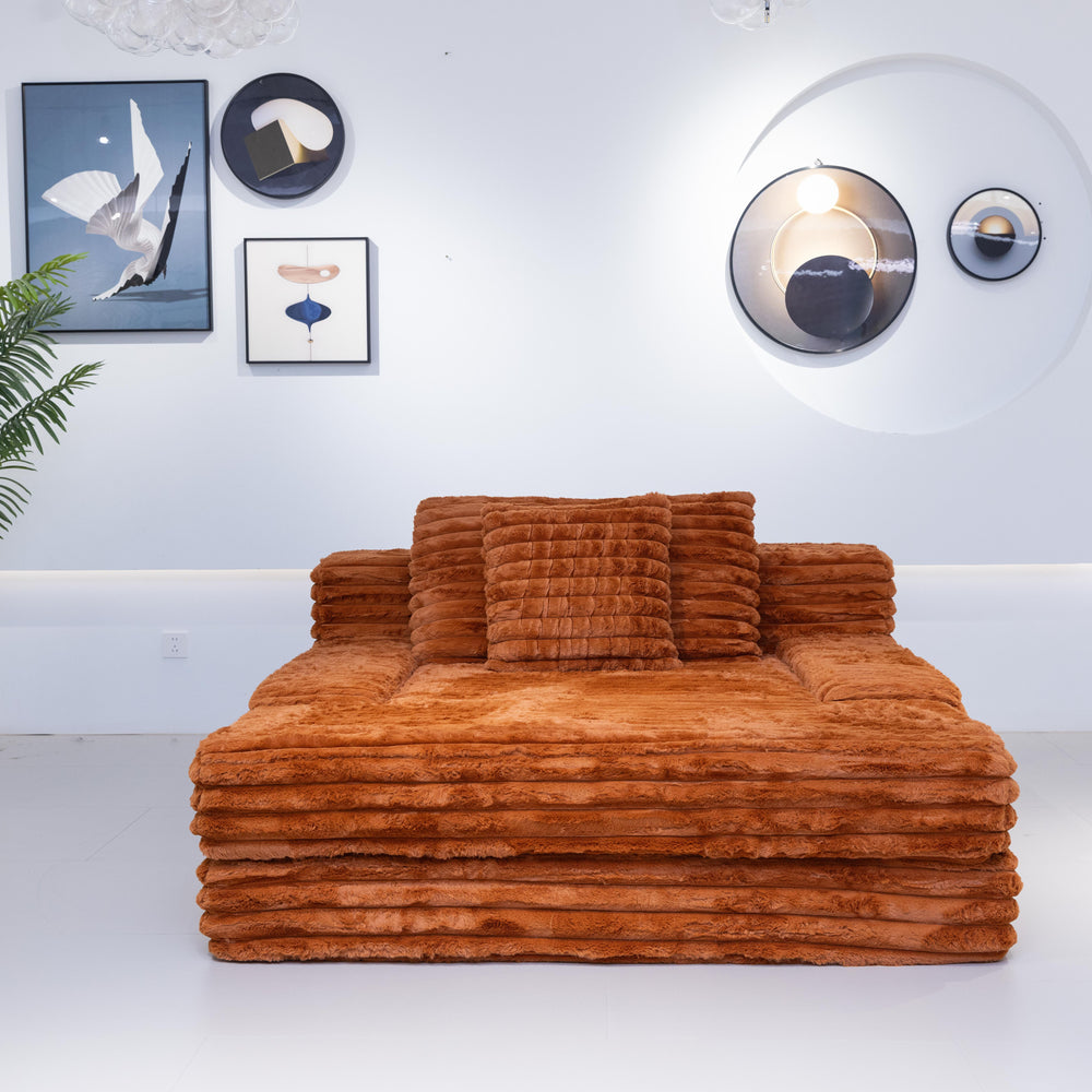 Martina Soft & Fluffy Plush Single Sofa Bed