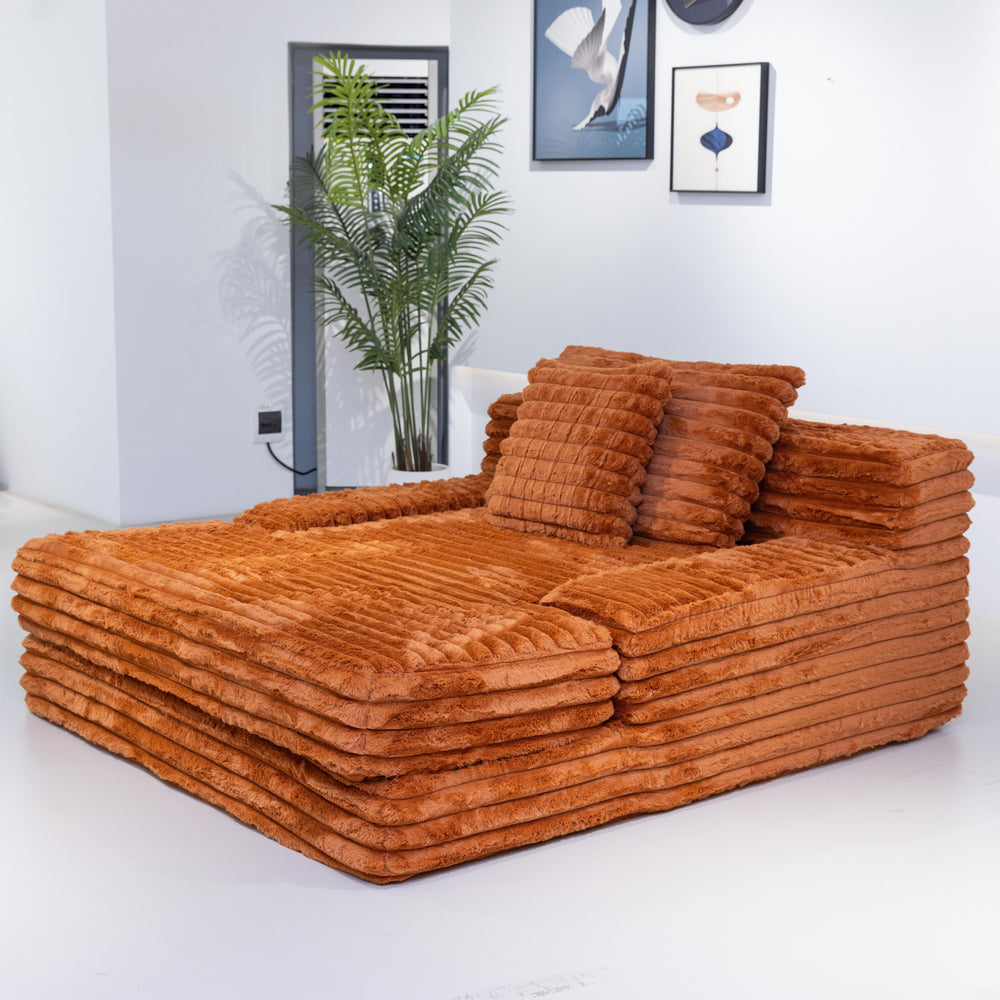 Martina Soft & Fluffy Plush Single Sofa Bed