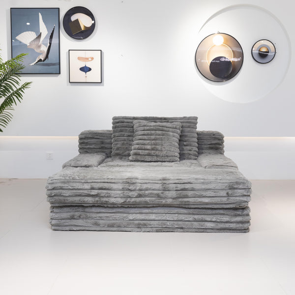 Martina Soft & Fluffy Plush Single Sofa Bed