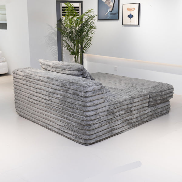 Martina Soft & Fluffy Plush Single Sofa Bed