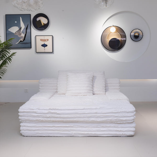 Martina Soft & Fluffy Plush Single Sofa Bed