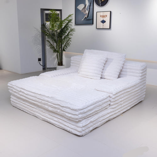 Martina Soft & Fluffy Plush Single Sofa Bed