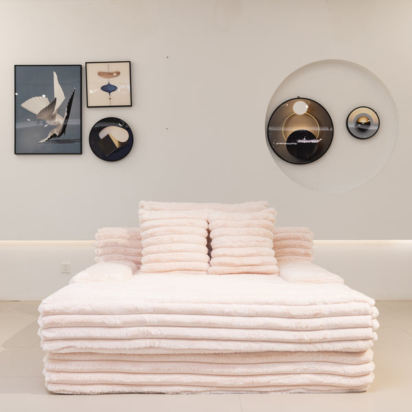 Martina Soft & Fluffy Plush Single Sofa Bed