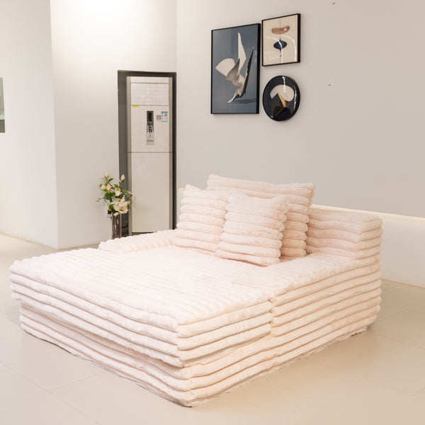 Martina Soft & Fluffy Plush Single Sofa Bed