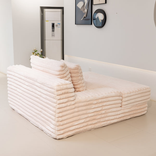 Martina Soft & Fluffy Plush Single Sofa Bed