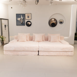 Martina Soft & Fluffy Plush Three Seater Sofa Bed