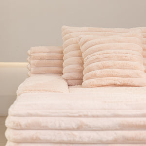 Martina Soft & Fluffy Plush Three Seater Sofa Bed