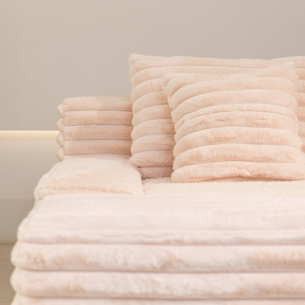 Martina Soft & Fluffy Plush Three Seater Sofa Bed