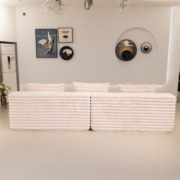 Martina Soft & Fluffy Plush Three Seater Sofa Bed