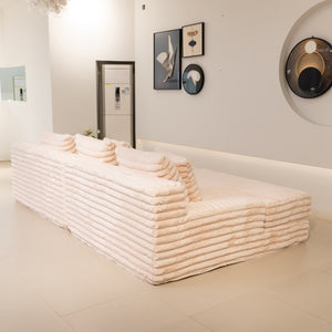 Martina Soft & Fluffy Plush Three Seater Sofa Bed