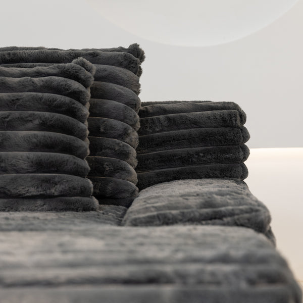 Martina Soft & Fluffy Plush Three Seater Sofa Bed