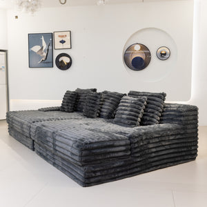 Martina Soft & Fluffy Plush Three Seater Sofa Bed