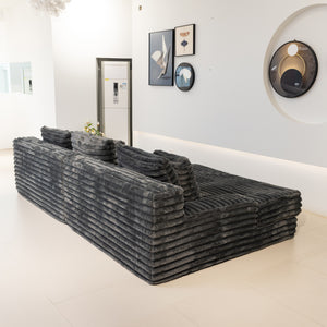 Martina Soft & Fluffy Plush Three Seater Sofa Bed