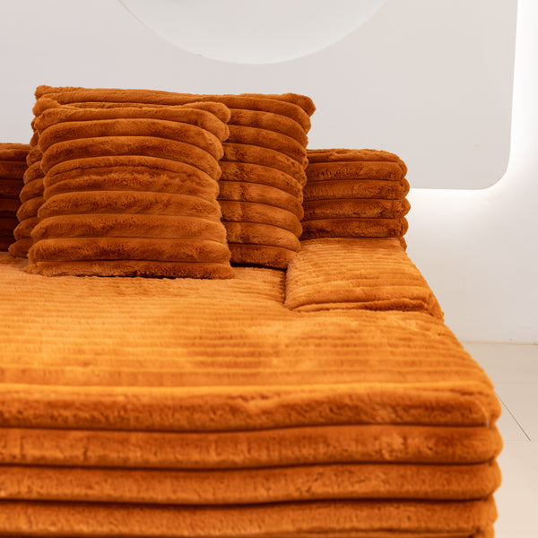 Martina Soft & Fluffy Plush Three Seater Sofa Bed