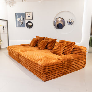 Martina Soft & Fluffy Plush Three Seater Sofa Bed