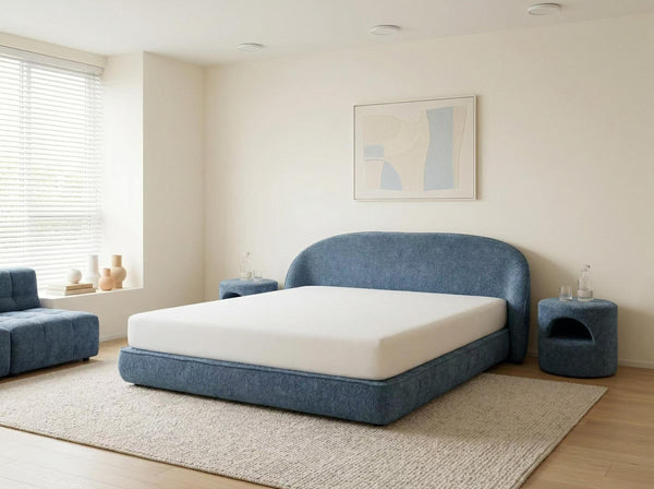 Hypnoa Modular Compressed Bed Frame - Queen Size, Easy Setup, Soft Upholstered