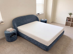 Hypnoa Modular Compressed Bed Frame - Queen Size, Easy Setup, Soft Upholstered