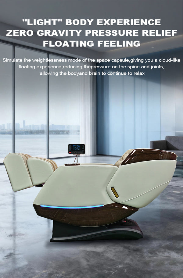 VD 18-Program Full-Body Massage Chair With Heat & Long SL Track Beige Colour
