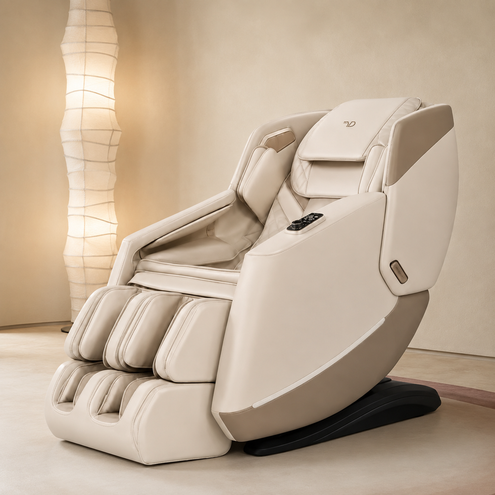 VD 18-Program Full-Body Massage Chair With Heat & Long SL Track Beige Colour