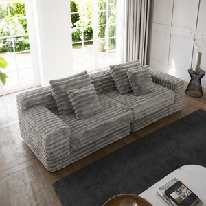 Martina Soft & Fluffy Plush Two Seater Sofa Bed